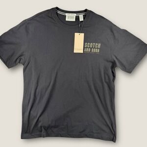Scotch & Soda T-Shirt Men's Medium Black Vinyl Records Graphic Tee NWT